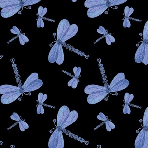 Watercolor Dragonflies (Black) Maxi-Print