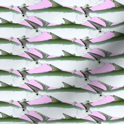 Tarpon School Pattern on pink