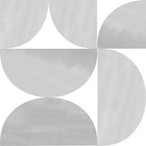 Watercolour Bauhaus Semi Circles Large - Grey - Inflexion November Sky