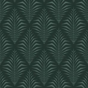 Large Geometric Palm Leaves Tropical Green 6in