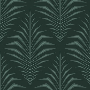 XL Geometric Palm Leaves Tropical Green 12in