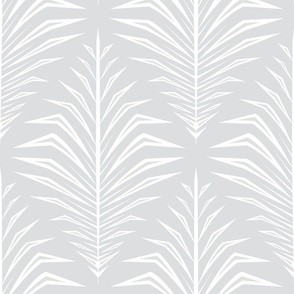 XL Geometric Palm Leaves Neutral White Ivory 12in