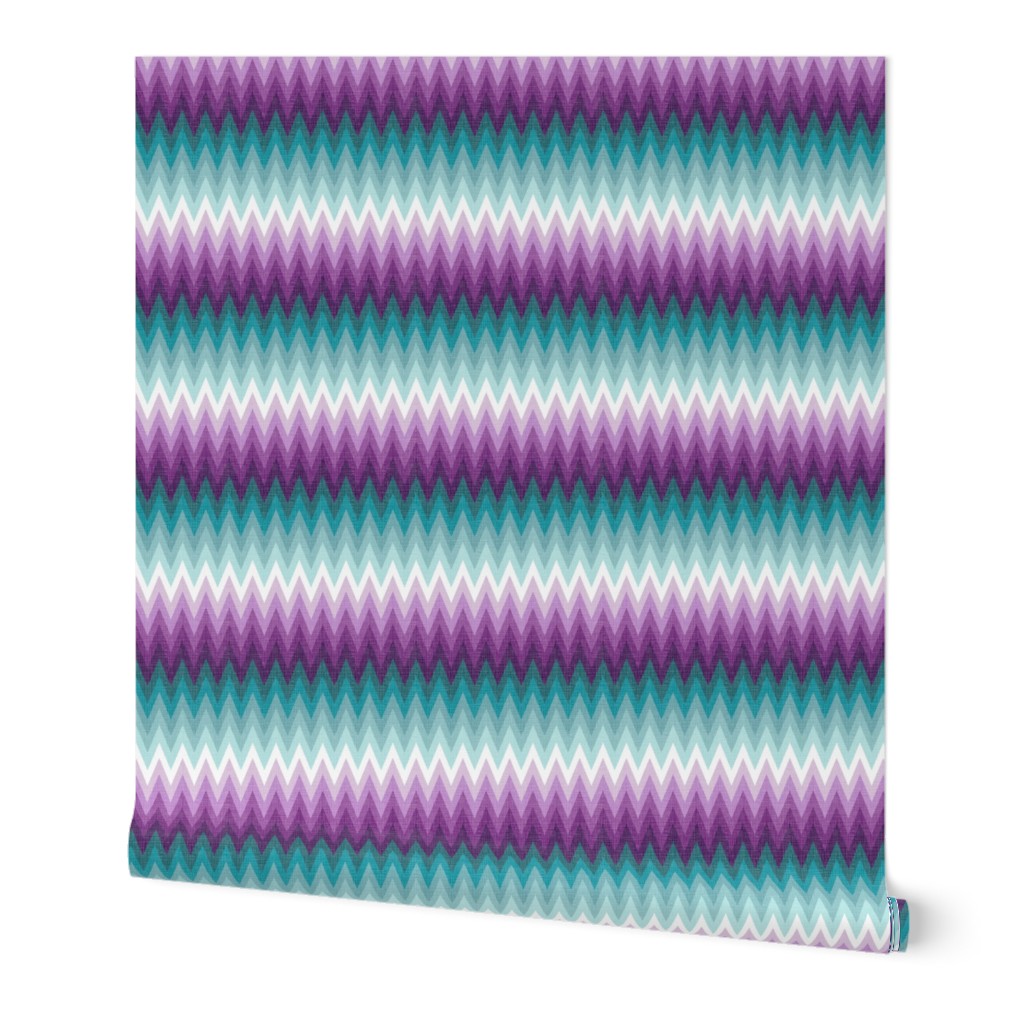 Ombre zig zags plum + teal