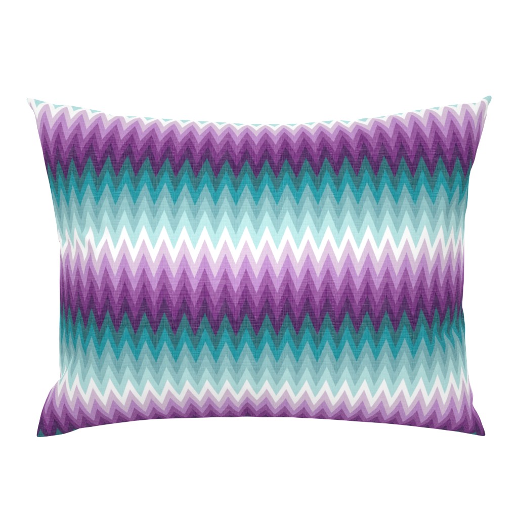 Ombre zig zags plum + teal