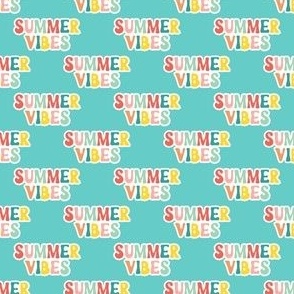 Summer Vibes - multi on teal- LAD22