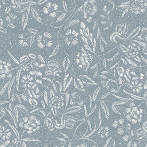 Stargazer Botanical Floral in Neutral Gray 