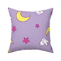 Crescent Moon and Bunny Pattern 