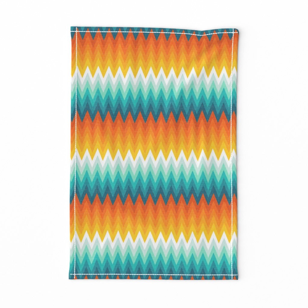 Ombre zig zag orange + aqua