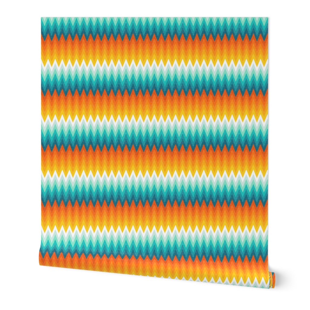 Ombre zig zag orange + aqua