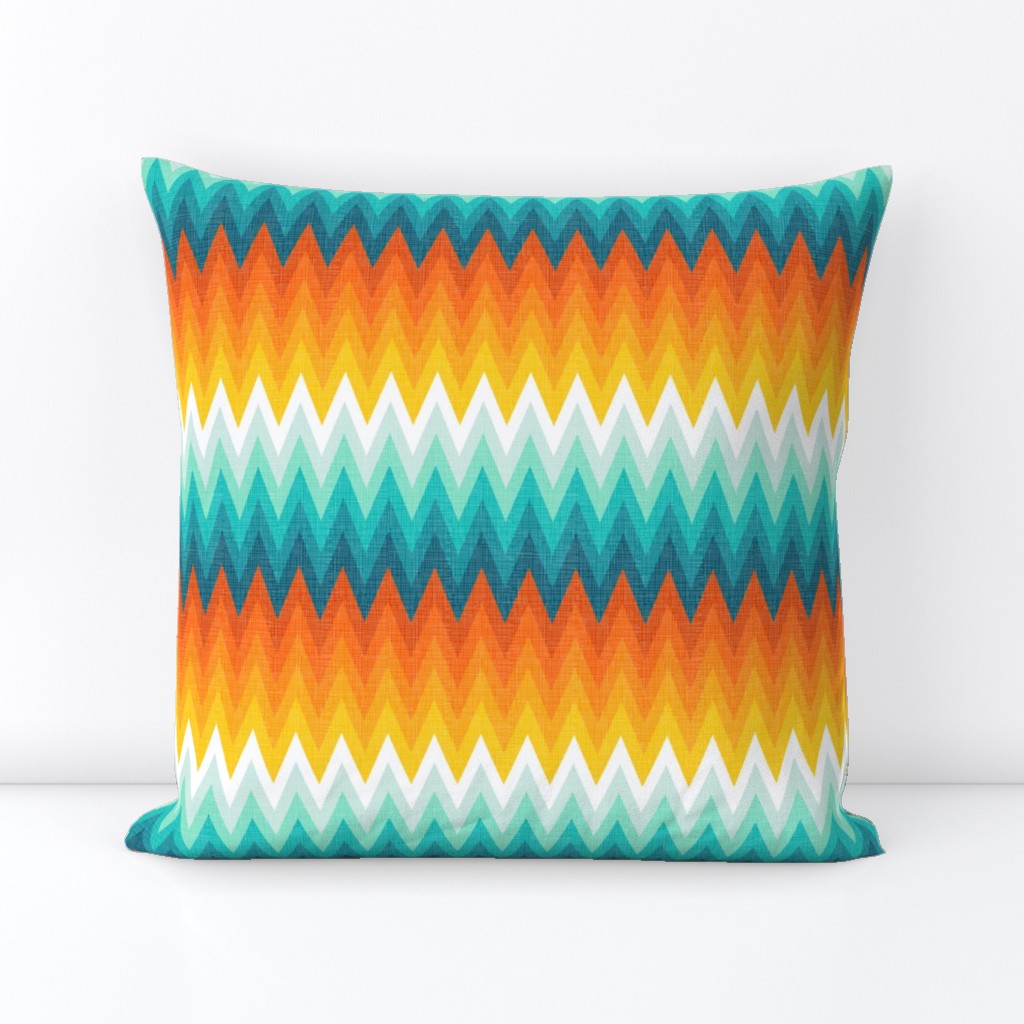 Ombre zig zag orange + aqua