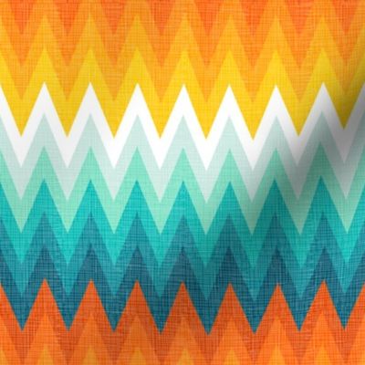 Ombre zig zag orange + aqua