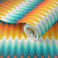 Ombre zig zag orange + aqua