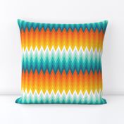 Ombre zig zag orange + aqua