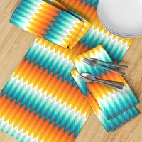 Ombre zig zag orange + aqua