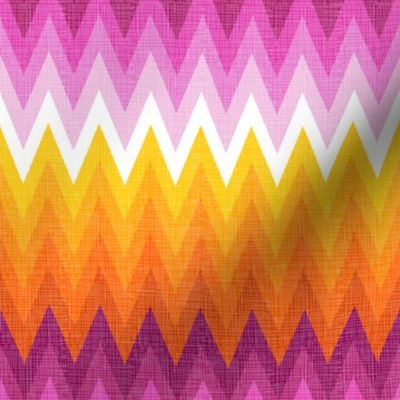 Ombre zig zag orange + pink