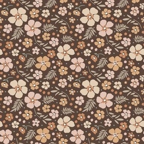 ( small ) boho floral, brown 