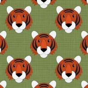 Red Tiger Faces - medium scale