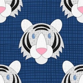 white tiger faces - large scale
