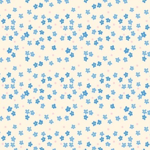 Ditsy forget me nots on cream