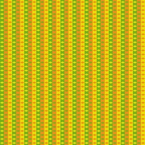 mod diamond stripes yellow orange green
