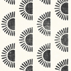 sunshine - block print boho sun print - charcoal (90) LAD20