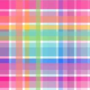 Ombre plaid in pink rainbow 
