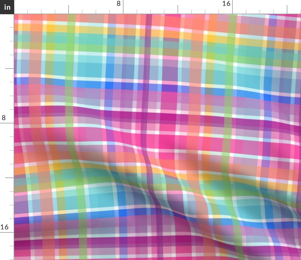 Ombre plaid in rainbow plaid