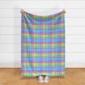 Ombre plaid in blue, green and purple