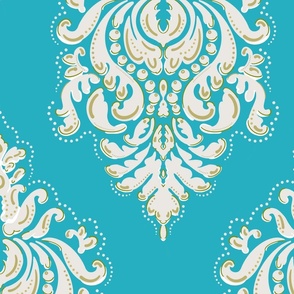Andalusia Damask (Extra large) in Teal