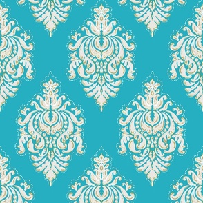 Andalusia Damask (Large) in Teal