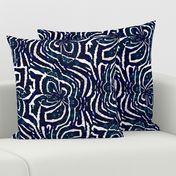 Indigo Blue Ocean Ripples- Large scale