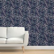 Indigo Blue Ocean Ripples- Large scale