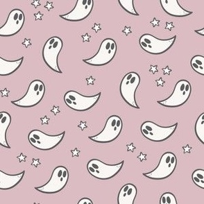 (S Scale) Boho Halloween Ghosts on Light Pink