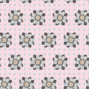 Dainty Floral Pinks Grey Blues Peaches