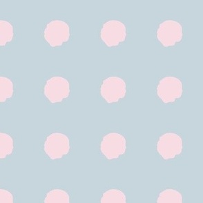 Imperfect Polka Dots Pink Grey Blue - Large Scale