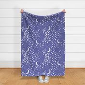 Moon Among the Stars - Very Peri - Large Scale - Celestial Sky Purple Periwinkle