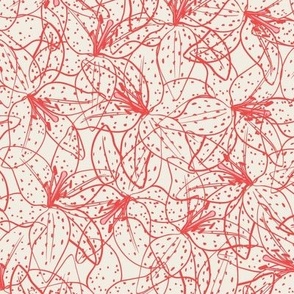 Tiger Lily Line Art - Linen