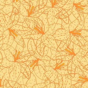 Tiger Lily Line Art - Gold