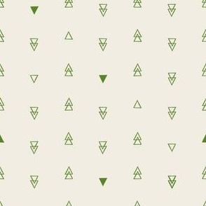 Tribal Triangles - Linen and Green