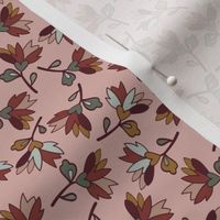 Small vintage flowers on pink 