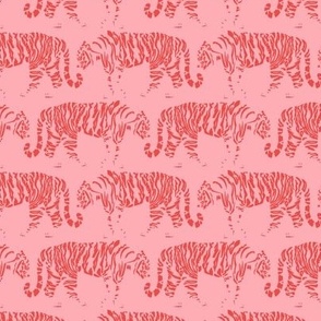 Tigers Walking - Pink