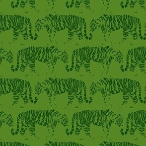 Tigers Walking - Light Green