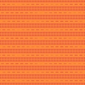 Triangle and Dashed Lines Stripes - Tangerine