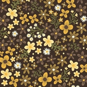 yellow and gold ditsy floral