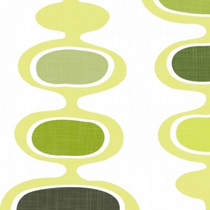 retro bubbles - shades of green abstract curves