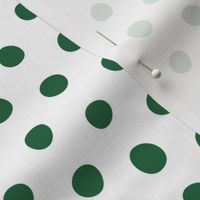 emerald green crooked dots on white - dots fabric
