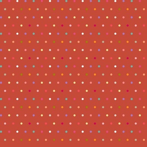 Cute polkadots confetti burnt orange