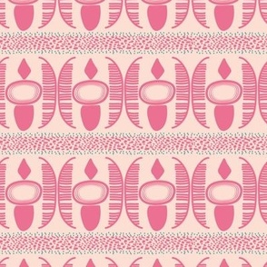 Modern Aztec Geo Shapes in Rows in Pink