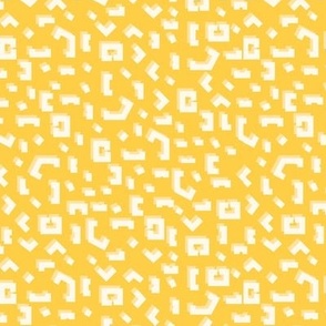 Pixelated Leopard Golden Yellow Animal Print