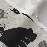 Bear Cub Reflection // Black on Grunge Ivory